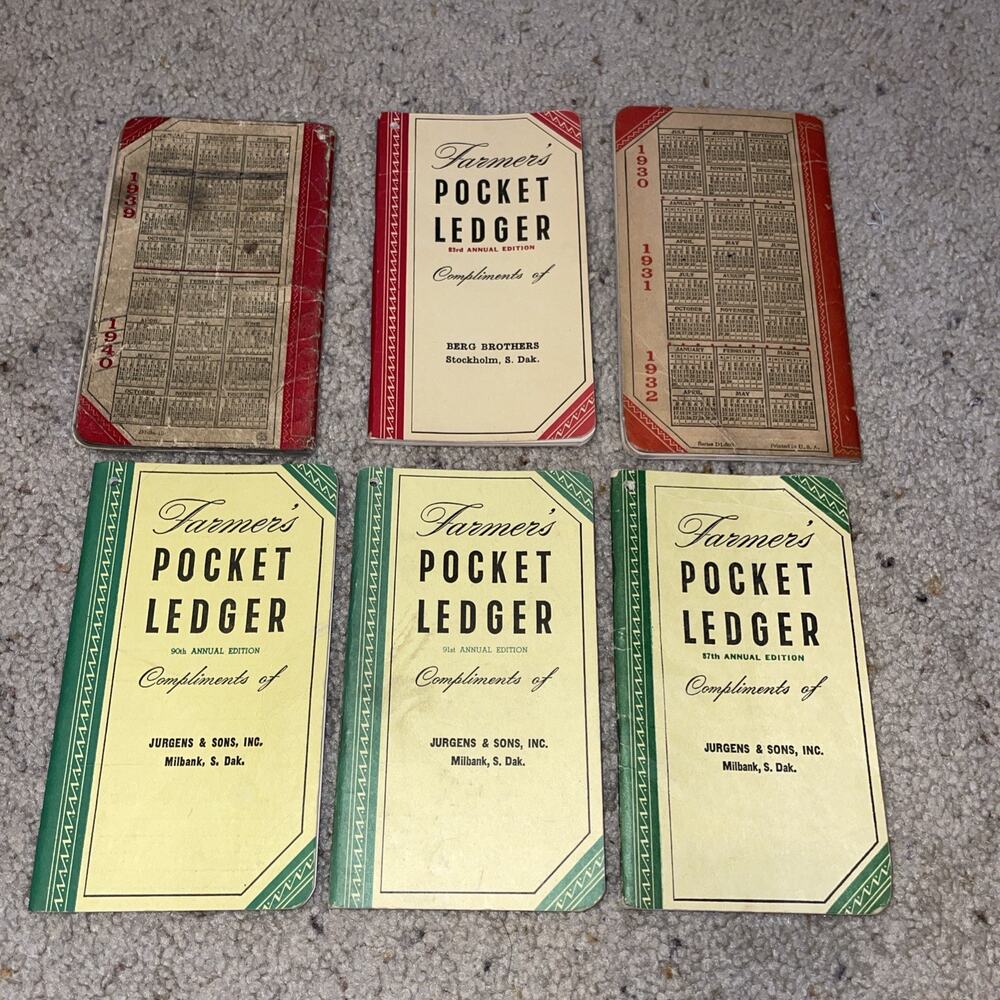 Vintage 1930-58 John Deere Farmers Pocket Ledger # Edition Lawrence SD